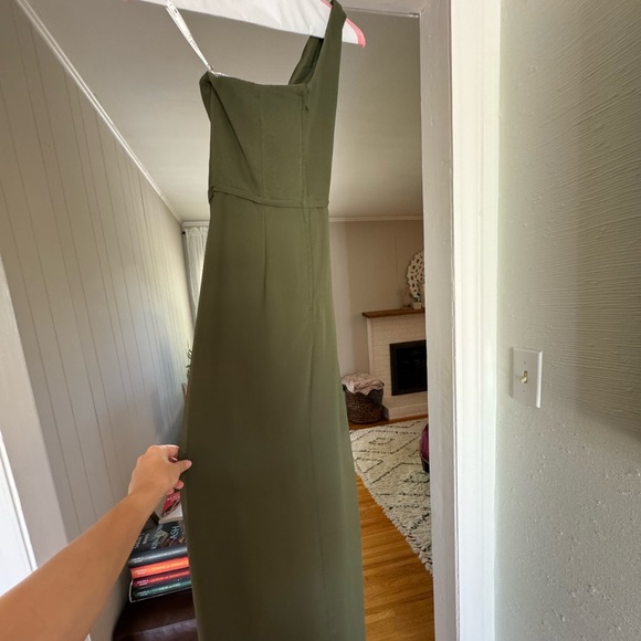 Azazie Chiffon One-Shoulder Bridesmaid Dress with Cascade - Picture 3 of 4